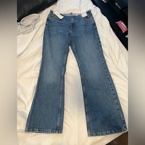 Topshop raw waist 90s flare Jean blue